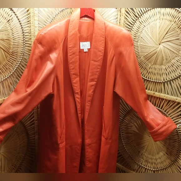 Vakko Red Leather Coat Small ♥️ - Picture 6 of 11
